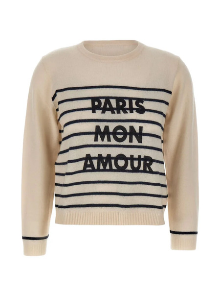  Not Shy Striped-pattern Crew-neck Sweater - Neutrals 