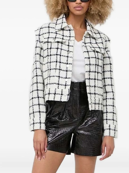  Notes Du Nord Checked Tweed Jacket - White 