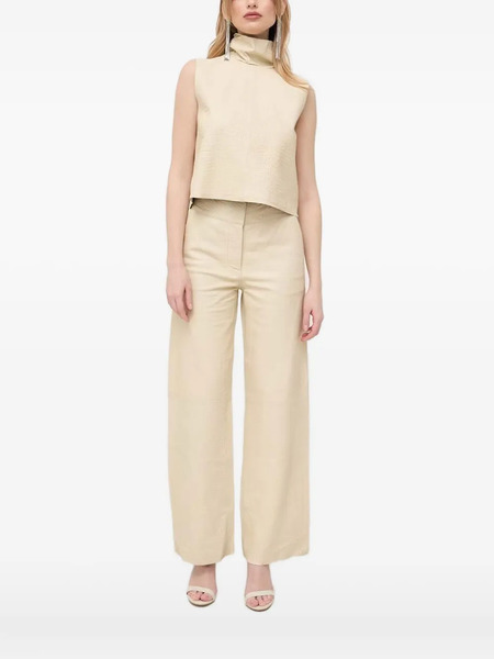  Notes Du Nord Leather High-neck Vest - Neutrals 
