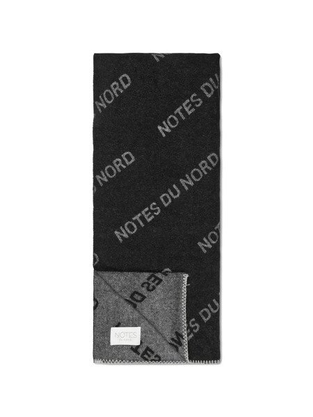  Notes Du Nord Logo-pattern Fringed Scarf - Black 