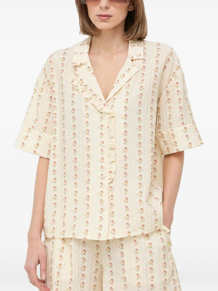  Notes Du Nord Ruffled Floral Shirt - Neutrals 