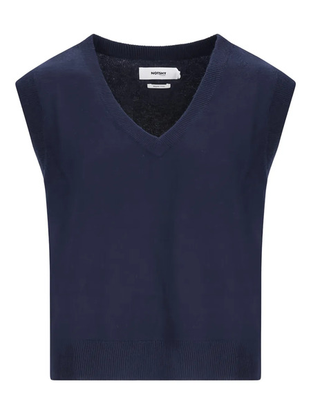  Notshy Elsie V-neck Wool Jumper - Blue 