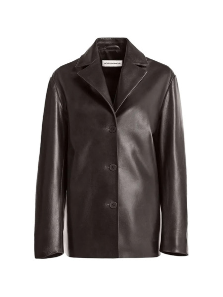  Nour Hammour Opus Leather Jacket - Brown 