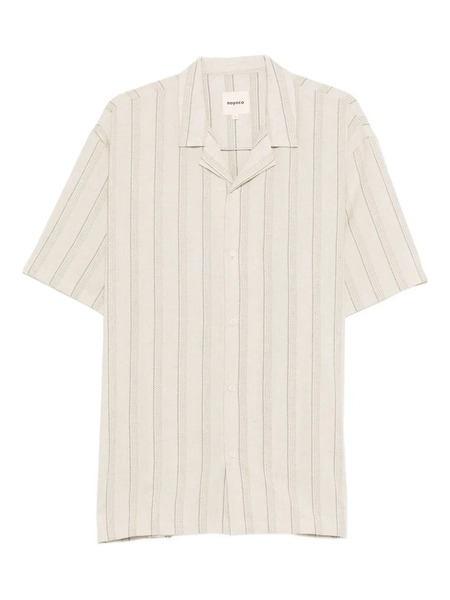  Noyoco Orleans Striped Camp-collar Shirt - Neutrals 