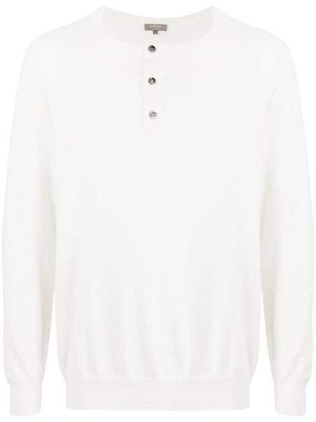  N.peal Button-placket Knit Jumper - White 