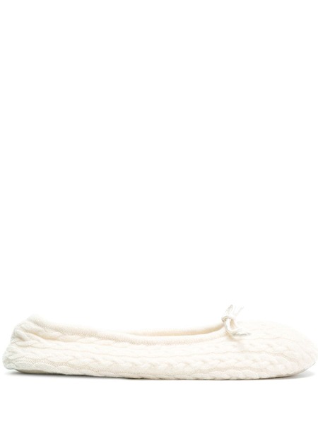  N.peal Cable Knit Slippers - Neutrals 