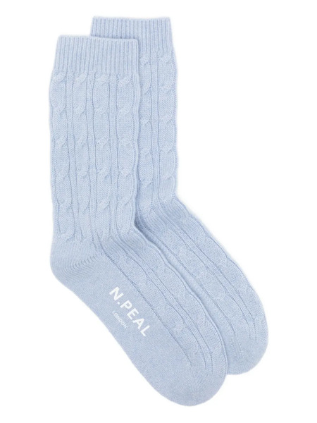  N.peal Cable-knit Socks - Blue 