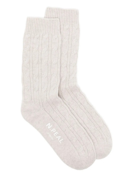  N.peal Cable-knit Socks - Grey 