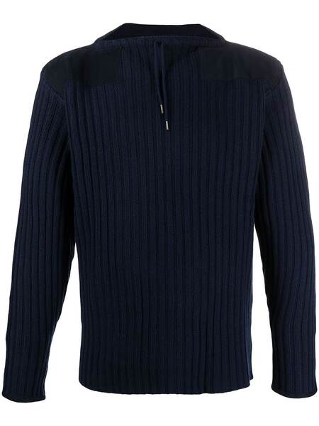  N.peal Drawstring-neck Ribbed Sweater - Blue 