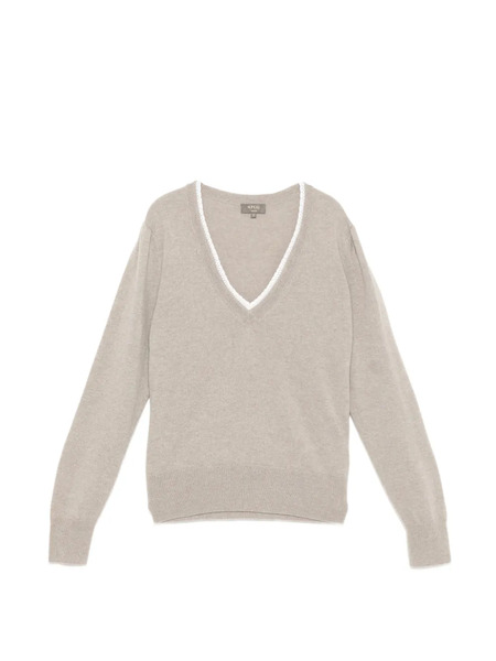  N.peal Lace-trim V-neck Sweater - Neutrals 