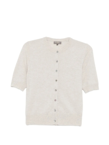  N.peal Short-sleeve Button Cardigan - Neutrals 