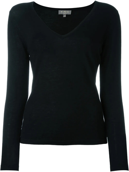  N.peal V-neck Sweater - Black 