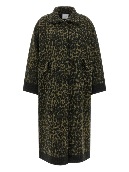  Nude Animalier High-neck Coat - Green 
