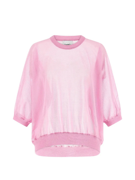  Nude Balloon-sleeve Sweater - Pink 