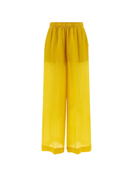  Nude Elasticated-waist Palazzo Pants - Yellow 