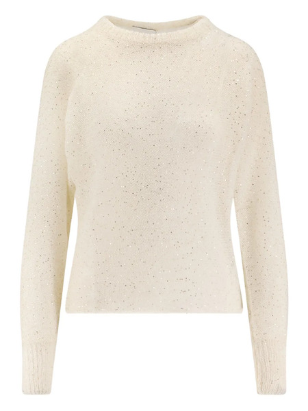  Nude Sequin-embellished Ribbed-knit Jumper - Neutrals 