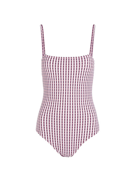  Nuno Check-pattern Swimsuit - Purple 