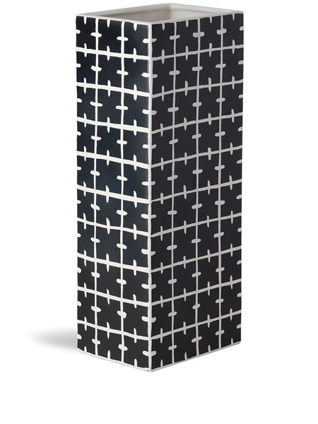  Nuove Forme Geometric Print Rectangular Vase - Black 