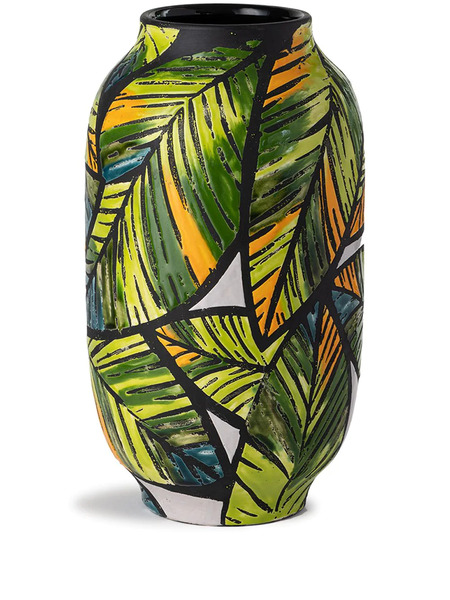  Nuove Forme Tropical Embossed Ceramic Vase - Brown 