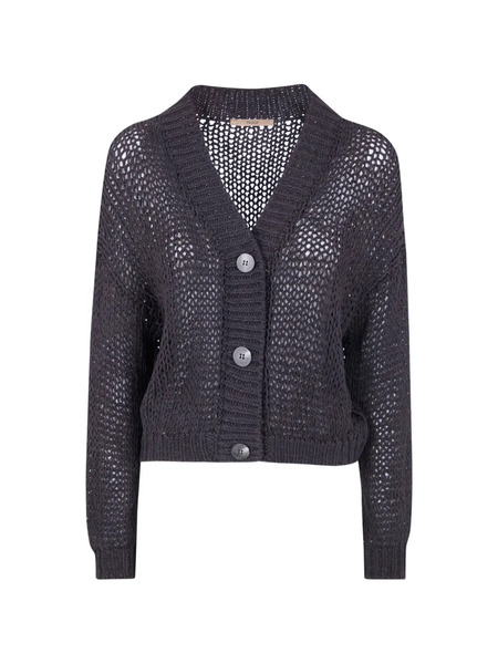  Nuur Button Knitted Cardigan - Black 