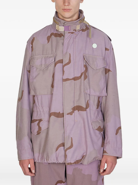  Oamc Abstract-print Jacket - Purple 