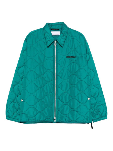  Oamc Quilted Zip-fastening Overshirt - Green 