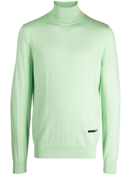  Oamc Roll-neck Wool Jumper - Green 