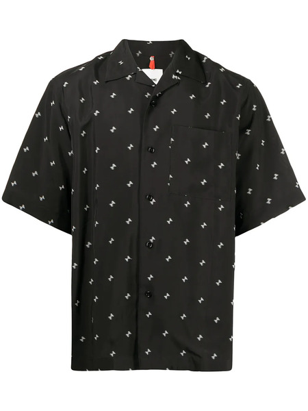  Oamc Triangle-print Shirt - Black 