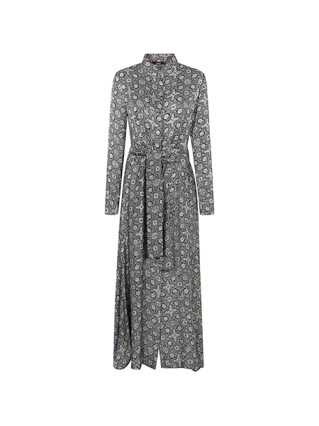  Obidi Belt Patterned Midi Dress - Black 