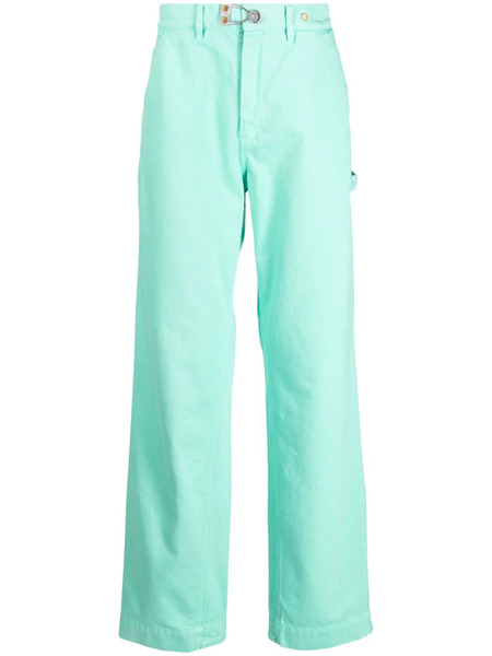  Objects Iv Life Embroidered-logo Mid-rise Jeans - Green 