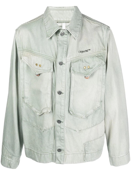  Objects Iv Life Logo-embroidered Denim Jacket - Green 