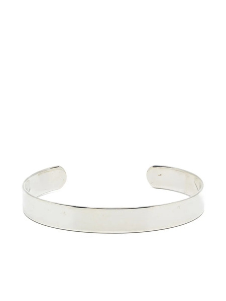  Obsidian Open-cuff Bracelet - Silver 