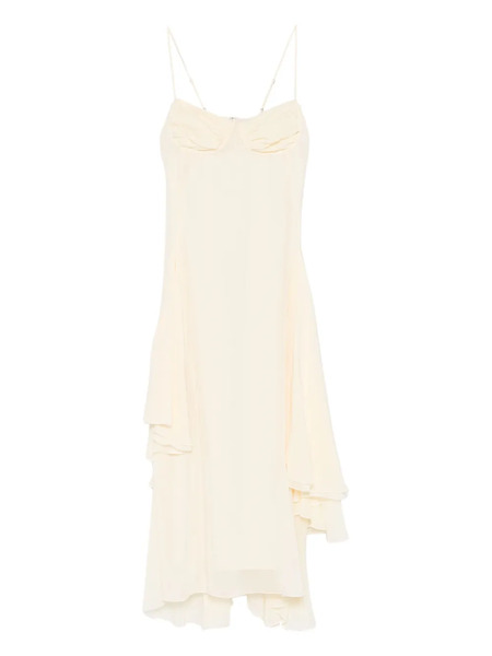  Occleus Harvey Ruffled Midi Dress - Neutrals 