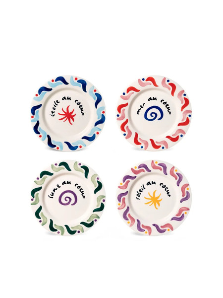  Octaevo Cala Secreta Dessert Plates (set Of Four) - White 