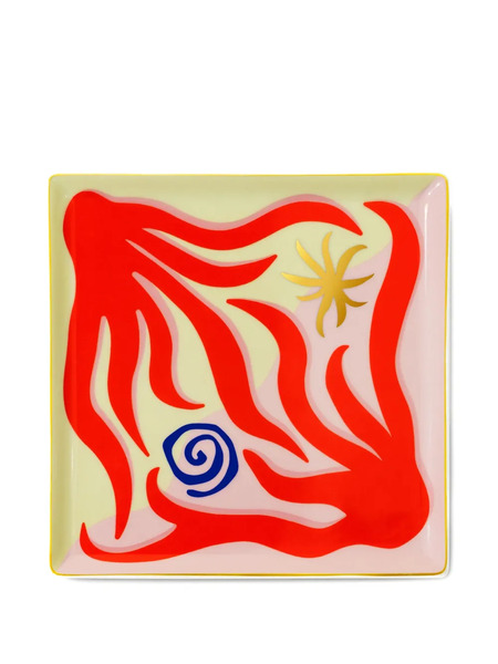  Octaevo Graphic-print Tray (15cm X 15cm) - Pink 