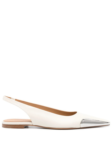  Off-white Allenframe Leather Ballerina Shoes - Neutrals 