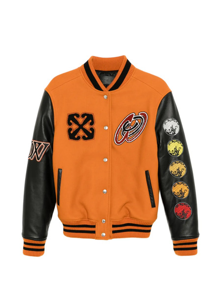  Off-white Appliquéd Logo-embroidered Jacket - Orange 