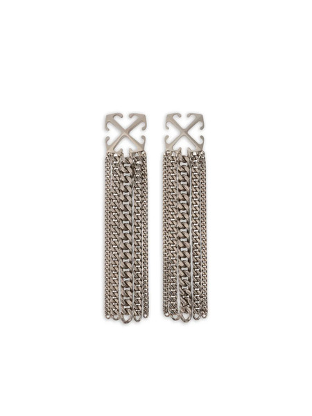  Off-white Arrow Chain Pendant Earrings - Silver 