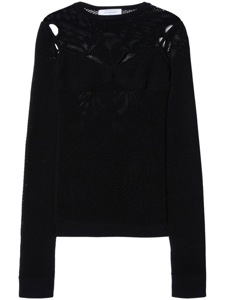  Off-white Arrow Fishnet Top - Black 