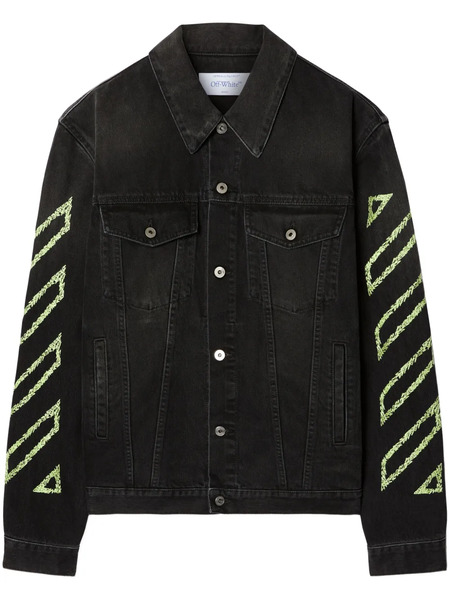  Off-white Arrow Outline Denim Jacket - Black 