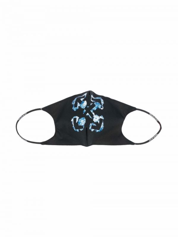  Off-white Arrows-print Face Mask - Black 