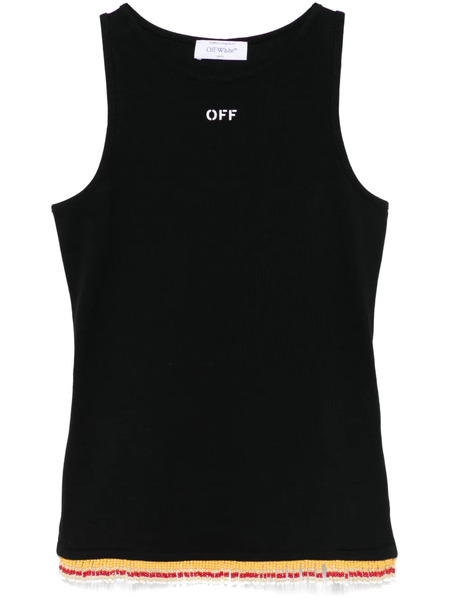  Off-white Beaded Tank Top - Black 