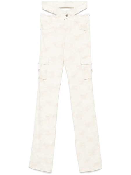  Off-white Belted Camouflage-pattern Trousers - Neutrals 