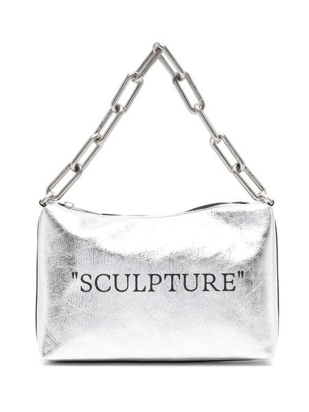  Off-white Block Pouch Leather Shoulder Bag - Silver 