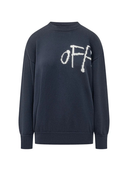  Off-white Bookish Shared Crew-neck Sweater - Blue 