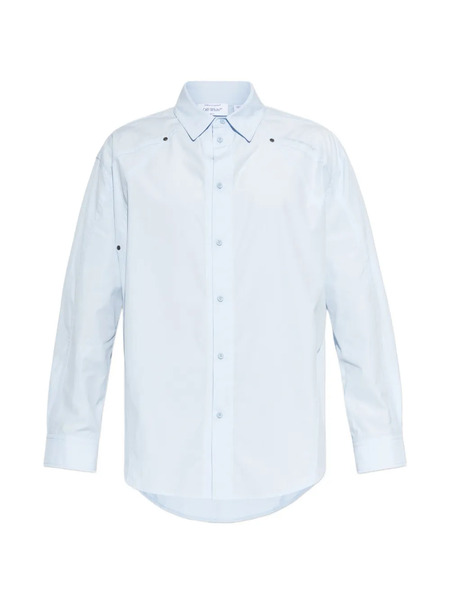  Off-white Buttoned Cotton Jacket - Blue 