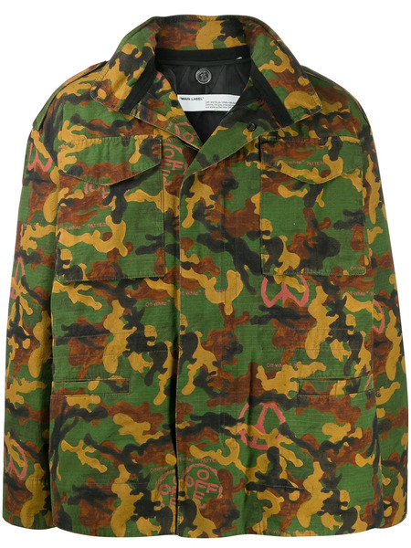  Off-white Camouflage Padded Field Jacket - Multicolour 