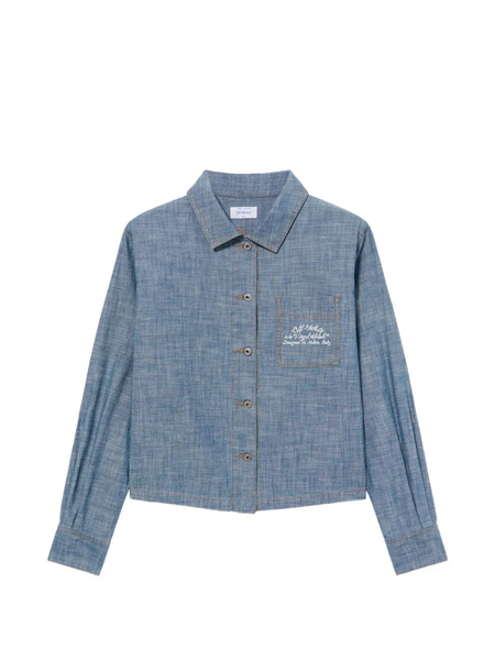  Off-white Chambray Denim Shirt - Blue 