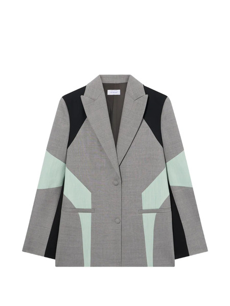  Off-white Colour-block Blazer - Grey 