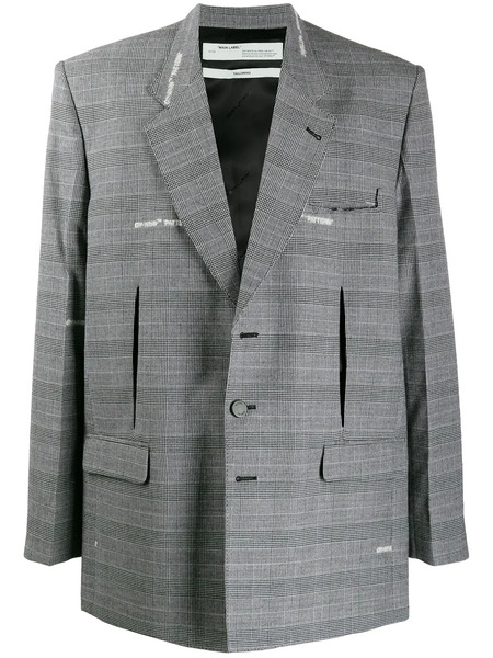  Off-white Constructed Blazer - Grey 